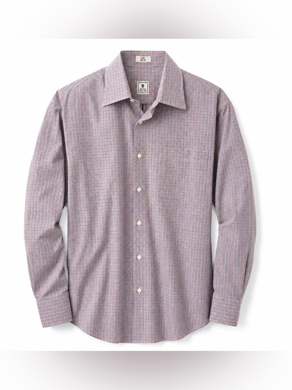 Peter Millar Men’s Long Sleeve Plaid Button-Down Shirt – Size Large